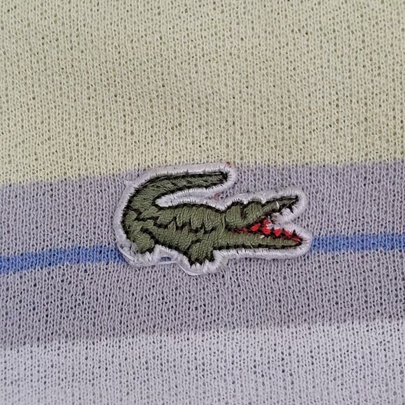 Vintage 90s Chemise Lacoste Polo Shirt Large 22x28 Stripes - Picture 10 of 13